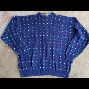 Men's Blue Patterned Sweater